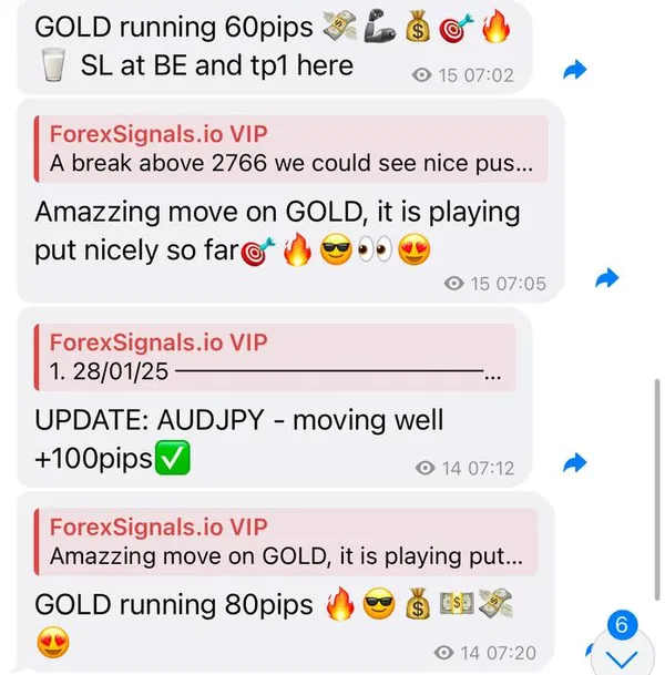 Screenshot: AUD/JPY +100 pips, gold +80